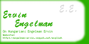 ervin engelman business card